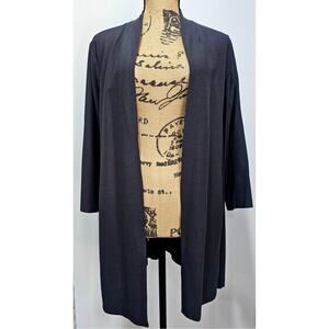 Eileen Fisher Open Cardigan 66% Viscose, 2 Pockets, Gray, QuietLuxury, Sz XL